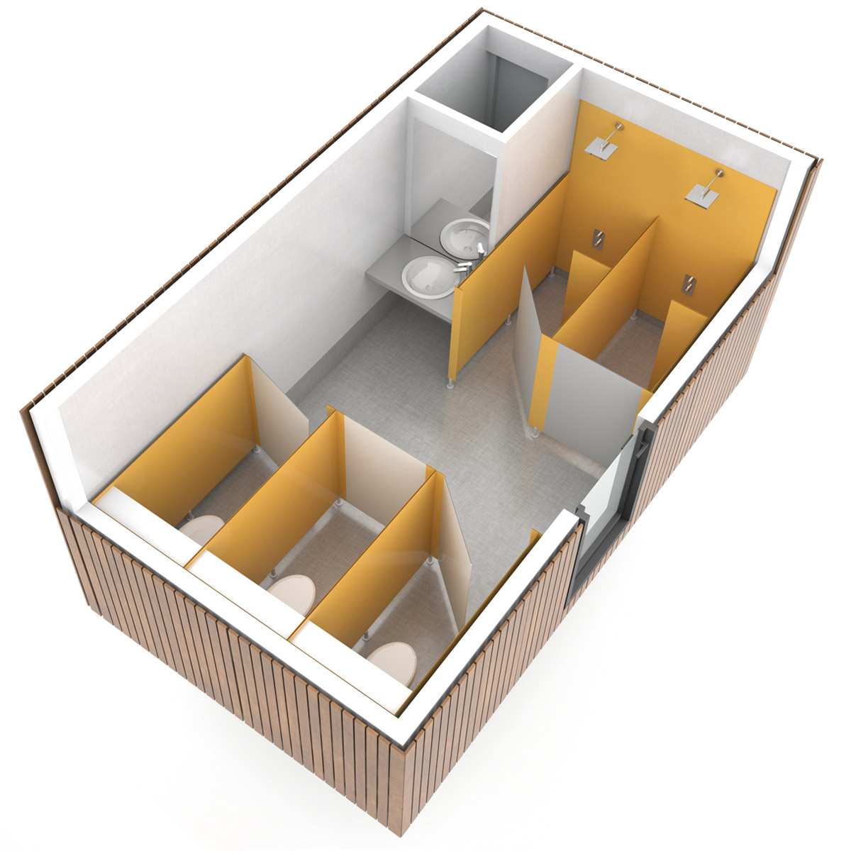 SANIBIO® FERMÉ MIXTE 3X bloc sanitaire, sanitaire modulaire