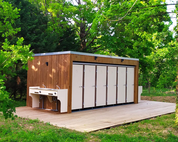 Sanitaire modulaire camping solution modulaire sanibio Module X6 Camping Domaine de Sanaud